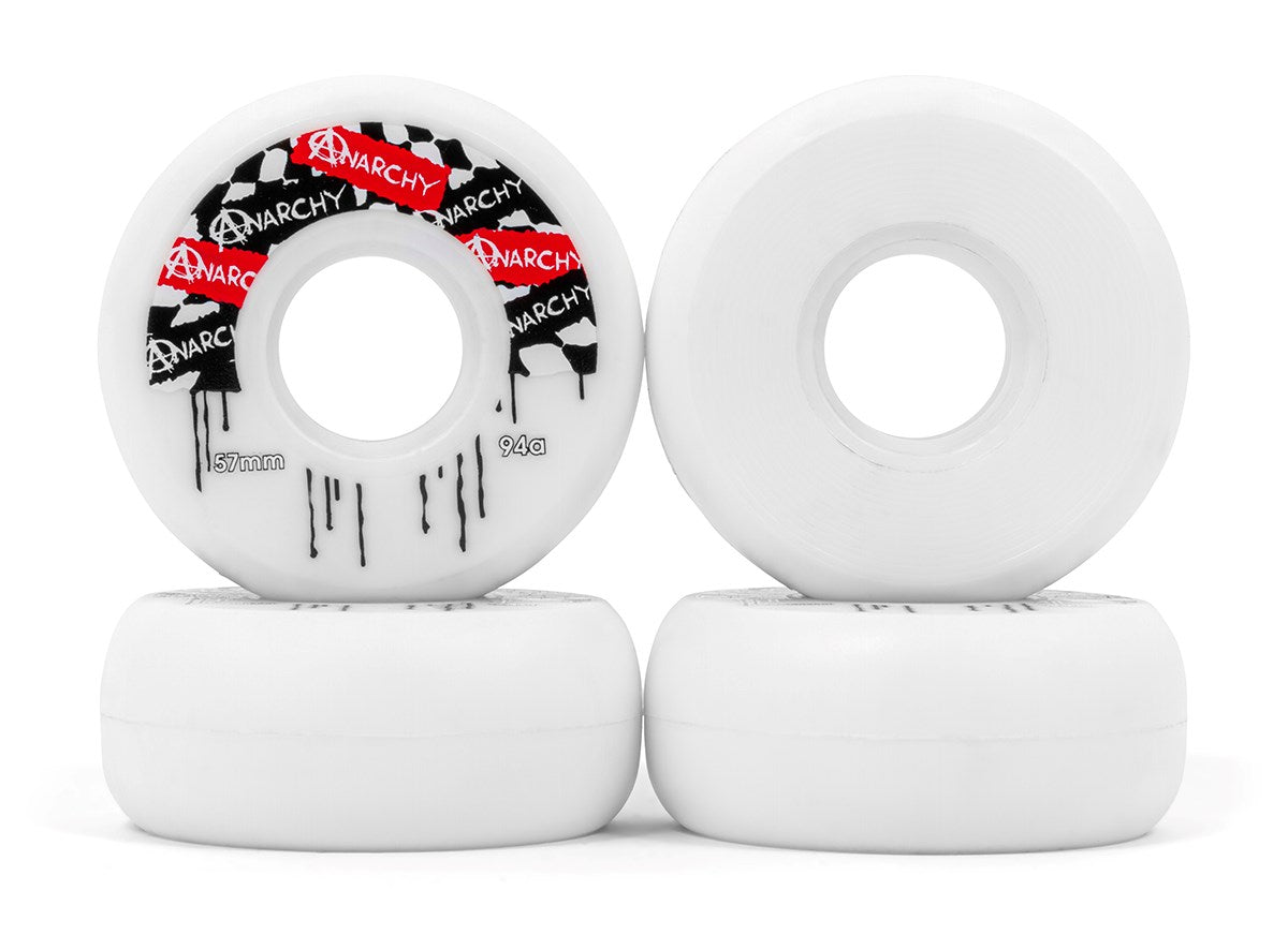 Roues Anarchy Aggressive 57mm 94A Blanches