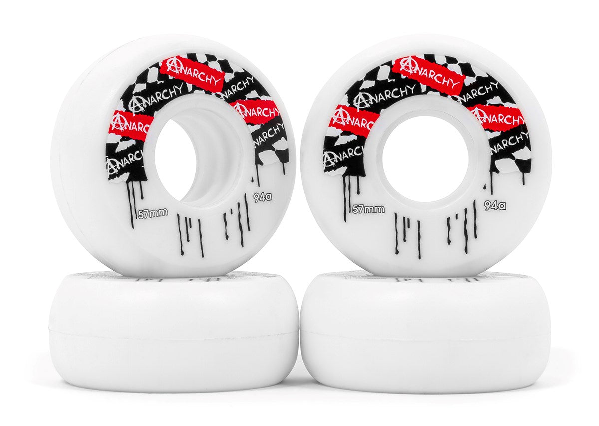 Roues Anarchy Aggressive 57mm 94A Blanches