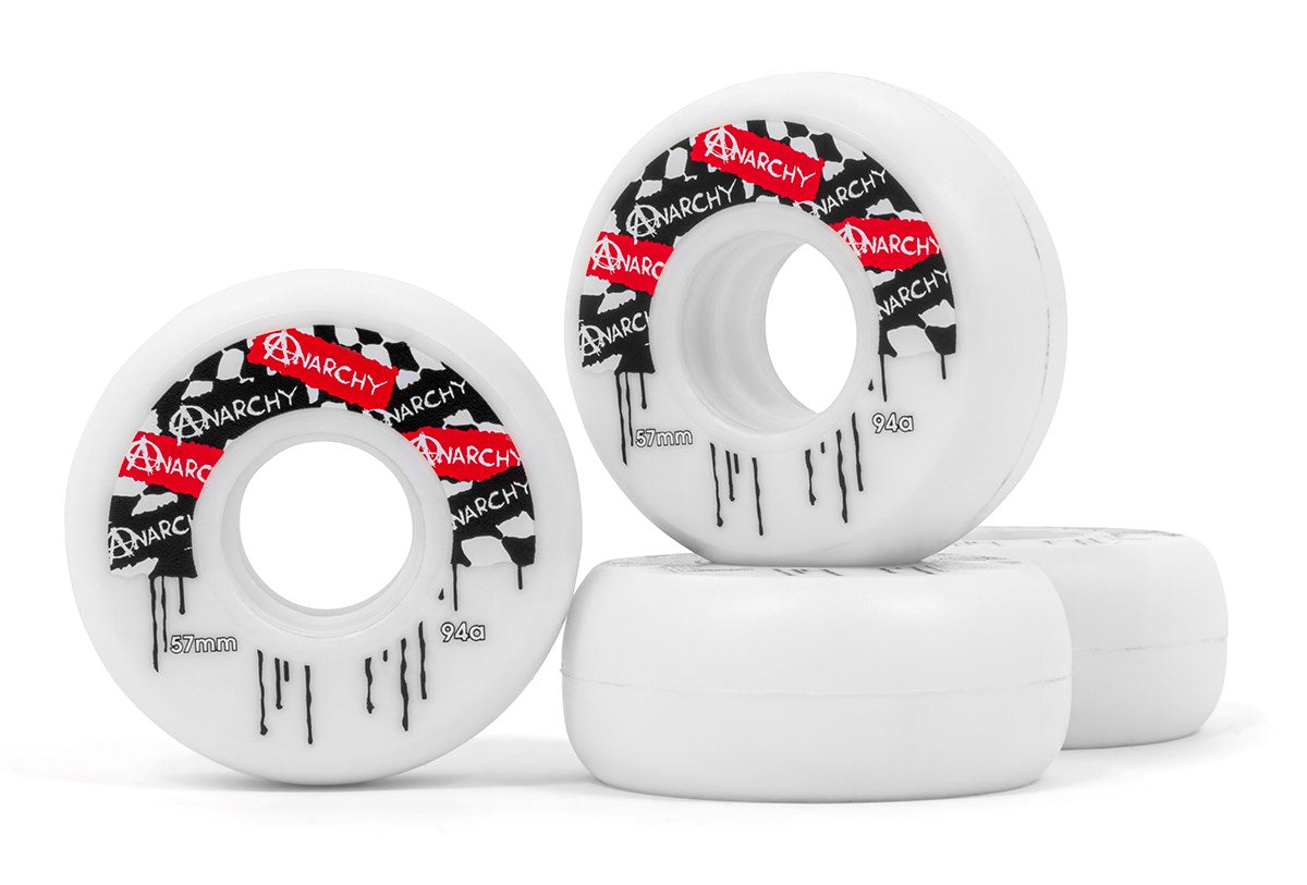 Roues Anarchy Aggressive 57mm 94A Blanches