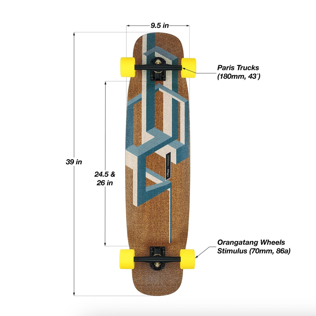 Longboard Loaded Tesseract Basalt 39"