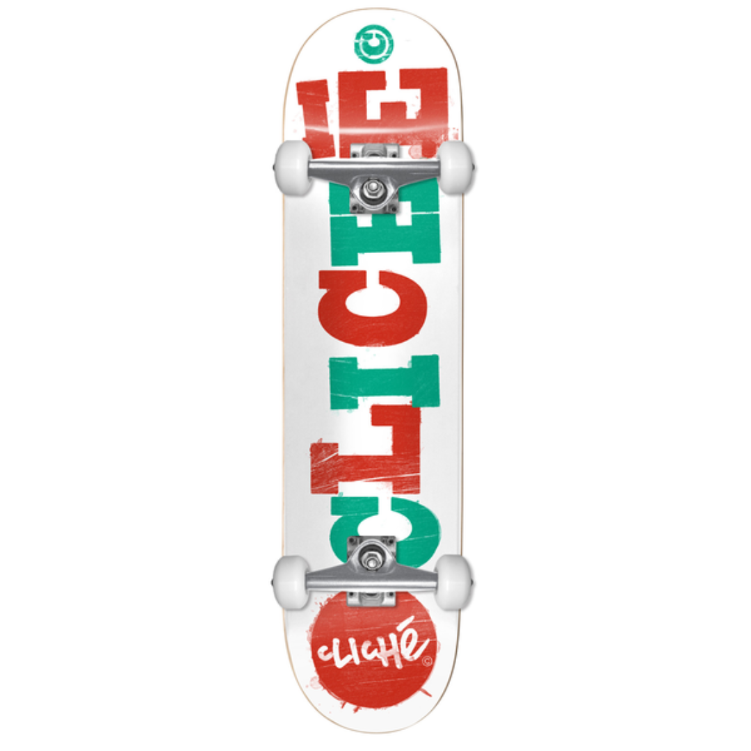 Skateboard complet Cliché Woodcut Red Teal 8.0"